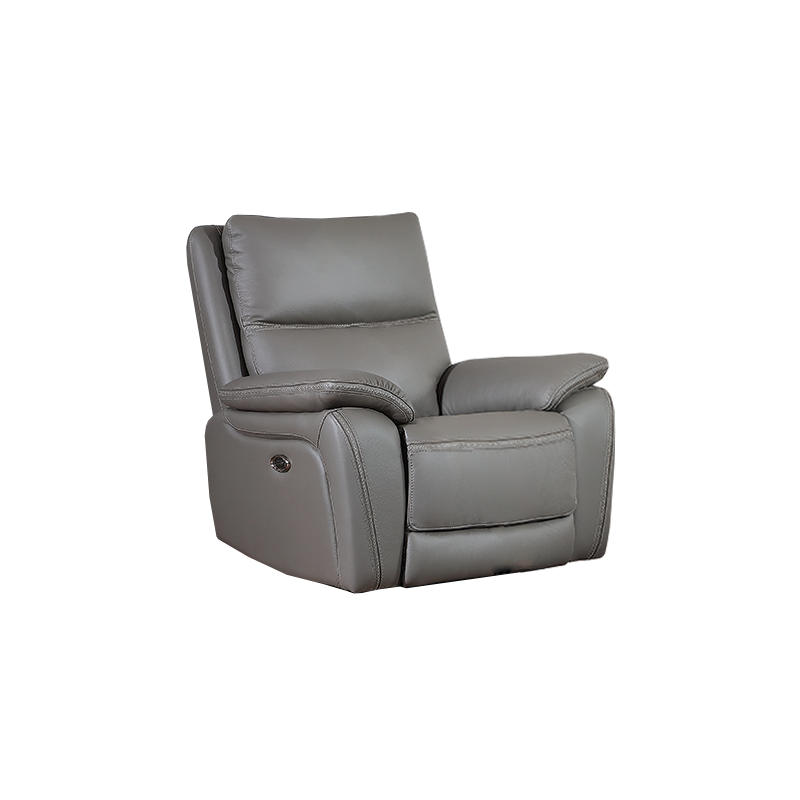 Fauteuil Desenzano - Cuir - Gris - 86x96x62cm