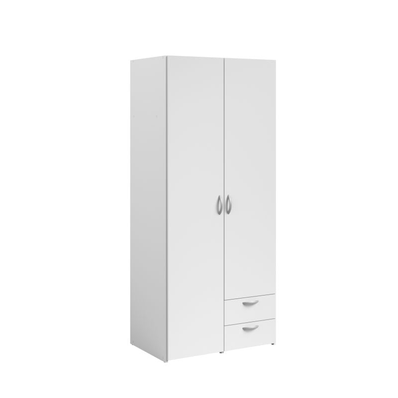 Armoire Daily - 2 Portes Tournantes - Blanc - 81x185x51cm