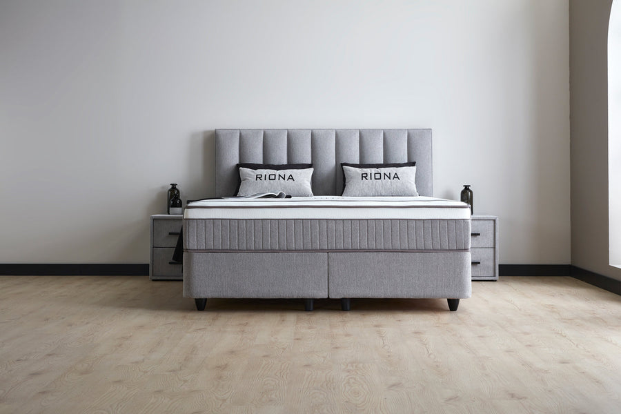 BSP - Boxspring Maya - Stof - Grijs - 140x110x200cm