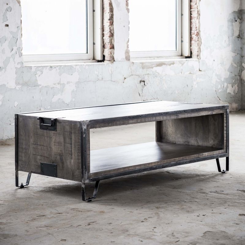 ZST - Table basse Rift - Gris/Noir - 135x46x65cm