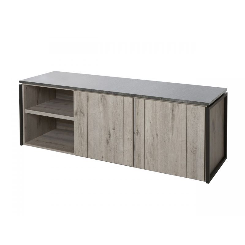 Meubar - Meuble TV Kora - TV7 - K599 - Chêne Excalibur - 160x56x50cm