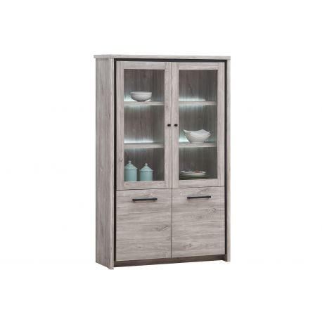 TYC - Vitrine Olympia - Chêne Gris - 115x180x40cm