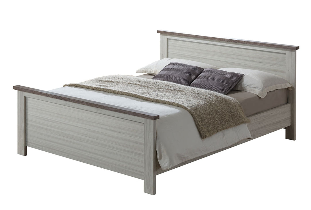 Image of Tweepersoonsbed Orlando - Grijze Eik - 140x95x200cm. <img src="https://www.belgameubelen.be/img/cms/ELLA%20BED140.jpg" alt="stevig-landelijk-bed-orlan...