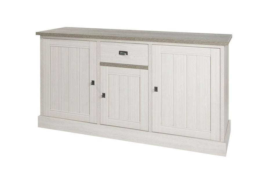 Image of Meubar - Dressoir York - DR3 - Lariks/Krystal Eik - Twee kleuren - 171x90x50cm. <ul>
<li>Landelijke barkast in tweekleurig decor Lariks + Kristal eik licht bruin of in een kleur Kr...