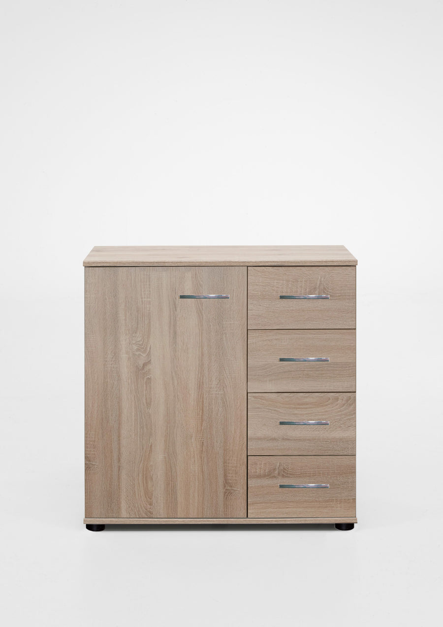 Image of Wimex - Commode Anna sonoma eik - Verschillende kleuren. Commode Anna met 4 laden en 1 deur met legplank van Duitste topkwaliteit in verschillende kleuren...