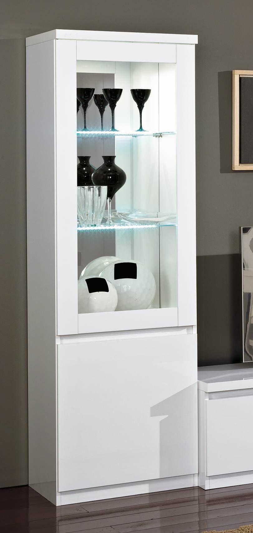 Image of MLM - Kolomvitrine Roma - Drie kleuren - Wit/Zwart/Grijs - 60x191x40cm. Vitrine apart verkrijgbaar (79 euro).
<!---->...