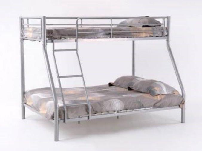 Image of IFE - Stapelbed Annette - Metaal - Grijs - 200x170x140cm. Metalen stapelbed met ladder.Onderaan met bed 140x200 en bovenaan 90x200<br>Geschikt voor volwas...