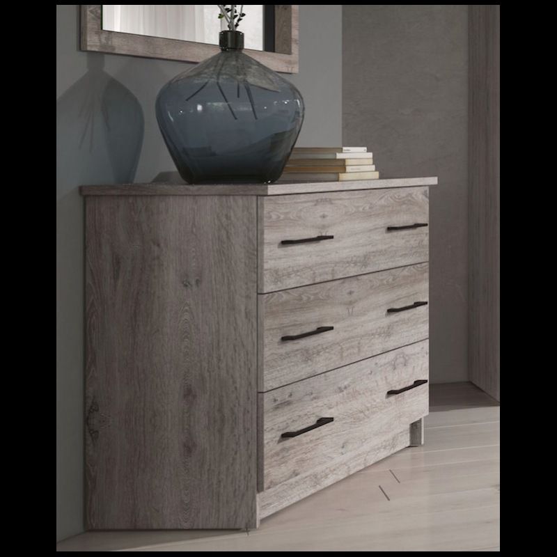 Image of Commode Dakar - Rustieke Eik - 83x81x41cm. Mooie commode met drie stevige, diepe lades....