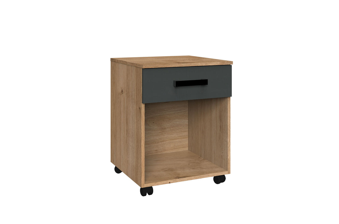 Image of ROLCONTAINER LIVERPOOL. stoere bureau rolcontainer in dekor stijgereik/graphite; <br>Uw kind of tiener zal met deze mooie...